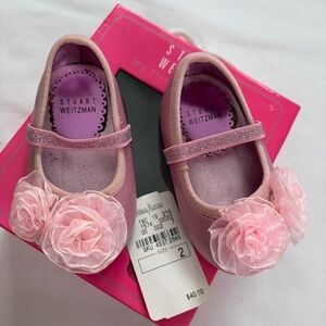 Stuart Weitzman Baby Girl Pink Dress Ballet Shoes New Size 2 3-6 months